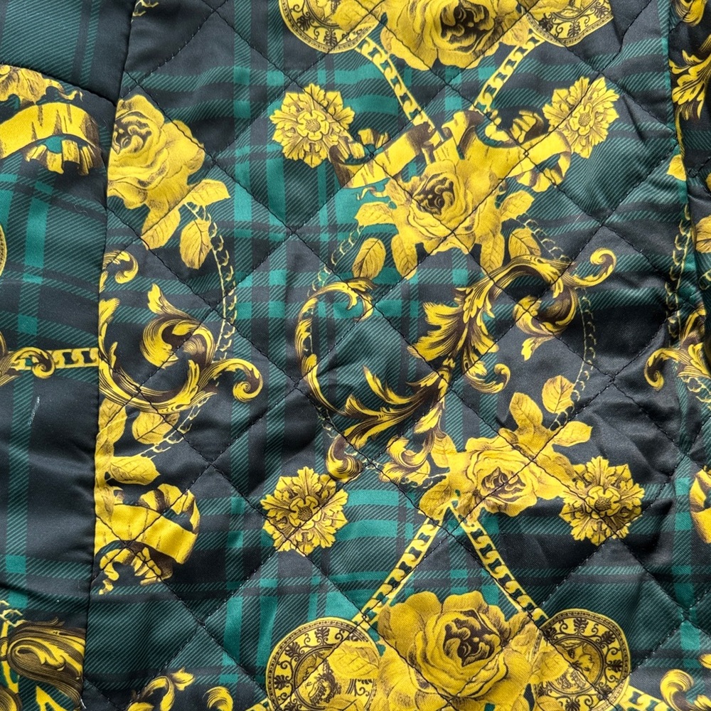 ASOS Green and Yellow Patterned Puffer Jacket - Picture 3 of 4
